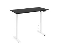 Desk BIMOTION 140 by 70 cm height adjustable, black matt, white frame