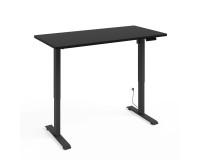שולחן כתיבה BIMOTION 140 על 70 עם כוונון גובה, שחור מט, מסגרת שחורה