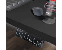 שולחן כתיבה BIMOTION 140 על 70 עם כוונון גובה, שחור מט, מסגרת שחורה