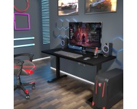 Desk BIMOTION 140 by 70 cm height adjustable, black matt, black frame Desk BIMOTION 140 by 70 cm height adjustable, black matt, black frame