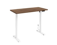 Desk BIMOTION 140 by 70 cm height adjustable, walnut, white frame Desk BIMOTION 140 by 70 cm height adjustable, walnut, white frame