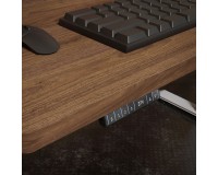 Desk BIMOTION 140 by 70 cm height adjustable, walnut, white frame Desk BIMOTION 140 by 70 cm height adjustable, walnut, white frame
