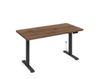 Desk BIMOTION 140 by 70 cm height adjustable, walnut, black frame