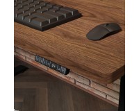 Desk BIMOTION 140 by 70 cm height adjustable, walnut, black frame