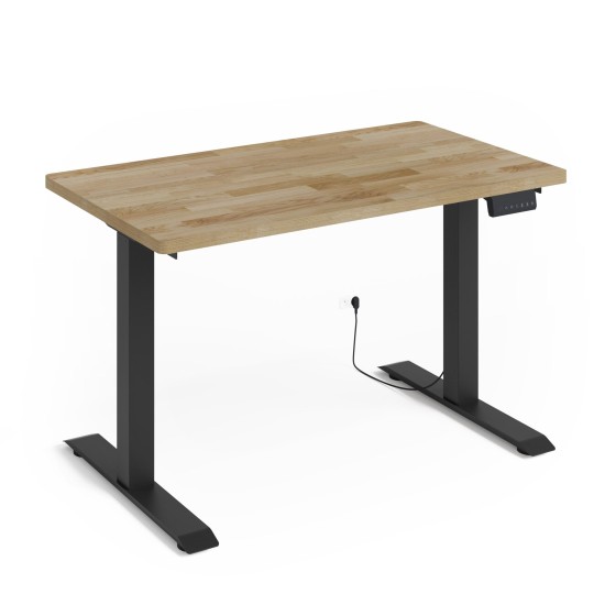 Desk BIM NATURAL 120 by 65 cm, oak veneer, black frame