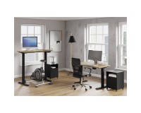Desk BIM NATURAL 120 by 65 cm, oak veneer, black frame