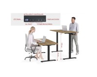 Стол письменный BIM NATURAL 160 на 80 см, дубовый шпон, чёрная рама