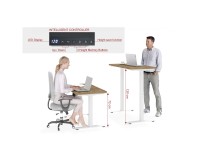 Desk BIM NATURAL 120 by 65 cm, oak veneer, white frame