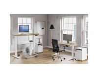 Desk BIM NATURAL 140 by 70 cm, oak veneer, white frame