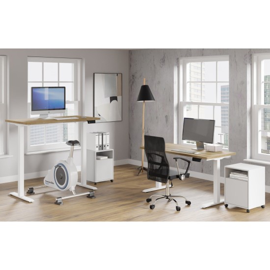 Desk BIM NATURAL 140 by 70 cm, oak veneer, white frame