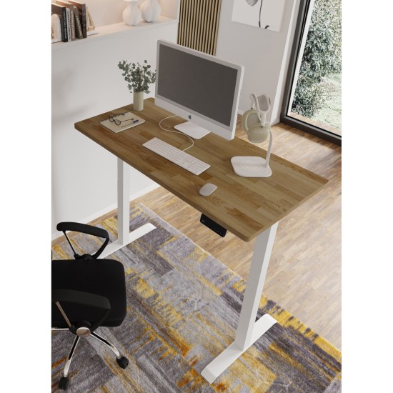 Desk BIM NATURAL 140 by 70 cm, oak veneer, white frame