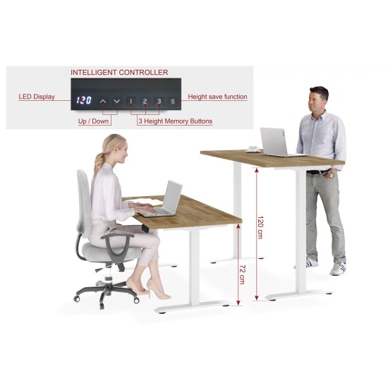 Desk BIM NATURAL 160 by 80 cm, oak veneer, white frame
