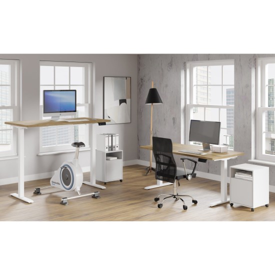Desk BIM NATURAL 160 by 80 cm, oak veneer, white frame