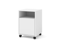 Mobile pedestal BIMOTION on castors, white matt