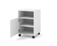 Mobile pedestal BIMOTION on castors, white matt