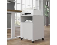 Mobile pedestal BIMOTION on castors, white matt