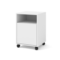 Mobile pedestal BIMOTION on castors, white matt