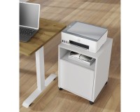 Mobile pedestal BIMOTION on castors, white matt