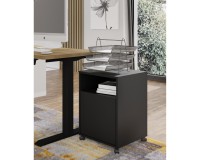 Mobile pedestal BIMOTION on castors, black matt