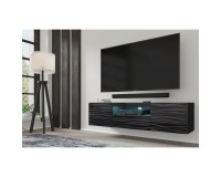Тумба ТВ AURA 150 см, чёрная с объёмным рельефом Sahara