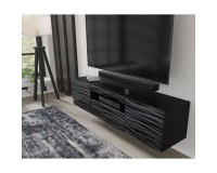 Тумба ТВ AURA 150 см, чёрная с объёмным рельефом Sahara