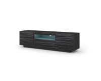 Тумба ТВ AURA 150 см, чёрная с объёмным рельефом Sahara