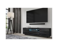 Тумба ТВ AURA 150 см, чёрная с объёмным рельефом Sahara