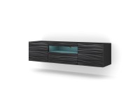 Тумба ТВ AURA 150 см, чёрная с объёмным рельефом Sahara