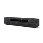 TV unit AURA 200 cm, black with a Sahara 3D relief