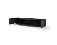 TV unit AURA 200 cm, black with a Sahara 3D relief