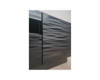 TV unit AURA 200 cm, black with a Sahara 3D relief