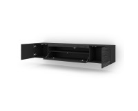 TV unit AURA 200 cm, black with a Sahara 3D relief