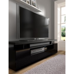 TV unit EVA 180 cm, black matt with black gloss