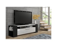 TV unit LIVIA 160 cm, black matt with white gloss TV unit LIVIA 160 cm, black matt with white gloss