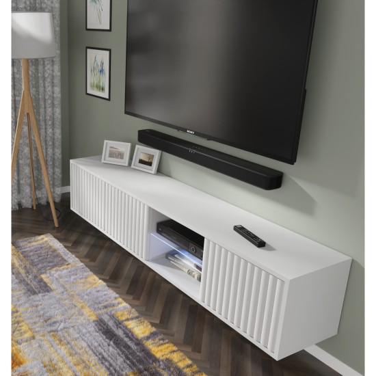 TV unit MITA 156 cm wall hung, white matt TV unit MITA 156 cm wall hung, white matt