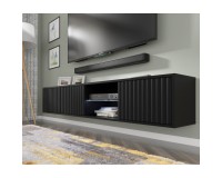TV unit MITA 156 cm wall hung, black matt TV unit MITA 156 cm wall hung, black matt