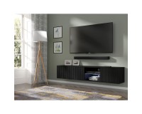 TV unit MITA 156 cm wall hung, black matt TV unit MITA 156 cm wall hung, black matt