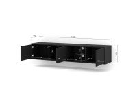 TV unit MITA 156 cm wall hung, black matt TV unit MITA 156 cm wall hung, black matt