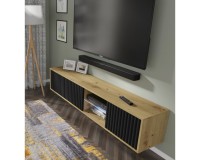 TV unit MITA 156 cm wall hung, artisan oak with black matt TV unit MITA 156 cm wall hung, artisan oak with black matt