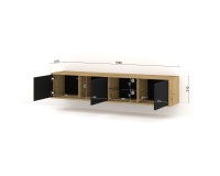 TV unit MITA 156 cm wall hung, artisan oak with black matt TV unit MITA 156 cm wall hung, artisan oak with black matt