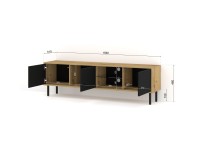 TV unit MITA 156 cm wall hung, artisan oak with black matt TV unit MITA 156 cm wall hung, artisan oak with black matt