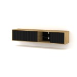 TV unit VINA 156 cm wall hung, artisan oak with black matt
