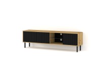 TV unit VINA 156 cm wall hung, artisan oak with black matt