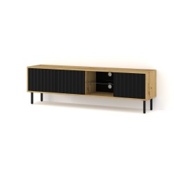 TV unit VINA 156 cm wall hung, artisan oak with black matt TV unit VINA 156 cm wall hung, artisan oak with black matt