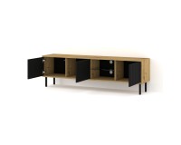 TV unit VINA 156 cm wall hung, artisan oak with black matt