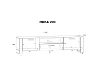 מזנון טלוויזיה NUKA 200 על רגליים, אלון Grange מזנון טלוויזיה NUKA 200 על רגליים, אלון Grange
