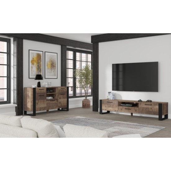 Sideboard NUKA C 155 cm on legs, Grange oak