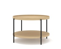 Coffee table PUFFIN round 84 cm, natural oak