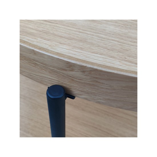 Стол журнальный PUFFIN круглый 84 см, натуральный дуб