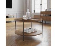 Coffee table PUFFIN round 84 cm, walnut